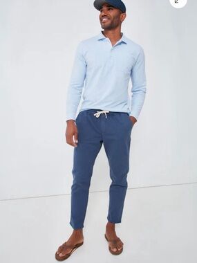 Marine Layer Saturday Beach Pants Small Athletic Fit Preppy Casual Washed Blue